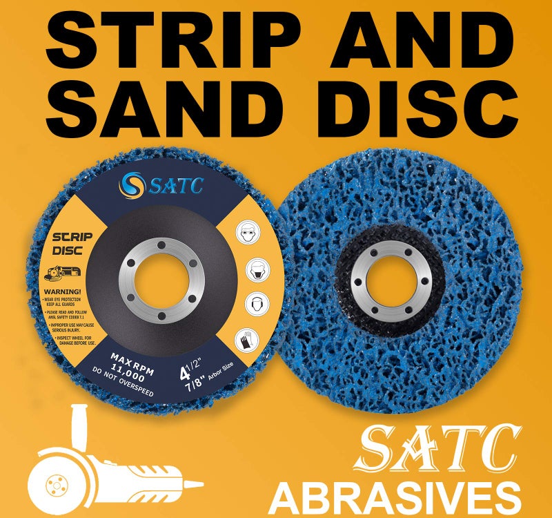 S SATC Stripping Discs 4-1/2" x 7/8" Rust Remover Wheel Remove Paint 5PCS Bule Strip Discs Oxidation Poly Strip Wheel Disc Abrasive Angle Grinding Wheel - Image 5